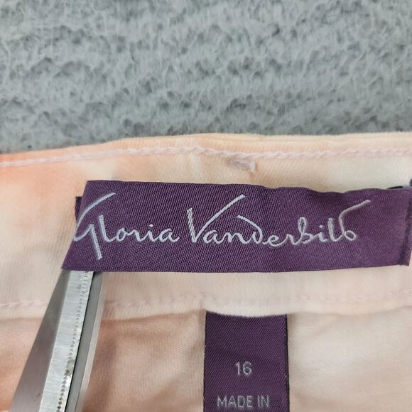 Gloria Vanderbilt Shorts Womens 16 Orange Coral Essence Feathered TieDye Bermuda - Picture 13 of 16